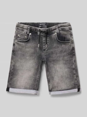 Szorty jeansowe o kroju relaxed fit z naszywką z logo Blue Effect