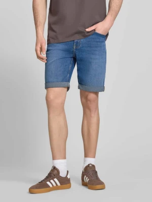 Szorty jeansowe o kroju slim fit z brzegiem REVIEW
