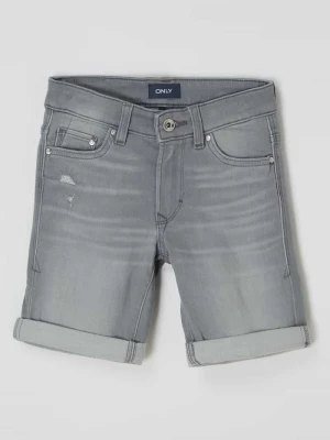 Szorty jeansowe o kroju slim fit z dzianiny dresowej stylizowanej na denim model ‘Matt’ Only