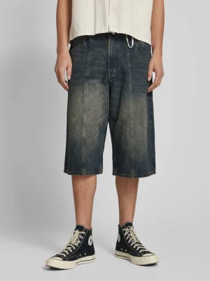 Szorty jeansowe o kroju superbaggy fit z 5 kieszeniami REVIEW Ciemnoniebieski