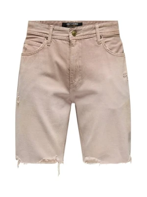 Szorty jeansowe Only & Sons pomarańczowy