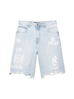 Szorty jeansowe PULL&BEAR jasnoniebieski