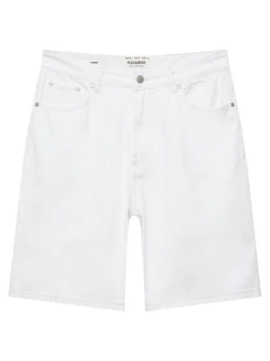 Szorty jeansowe PULL&BEAR biały