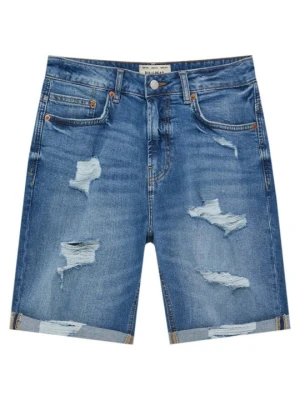 Szorty jeansowe PULL&BEAR niebieski denim