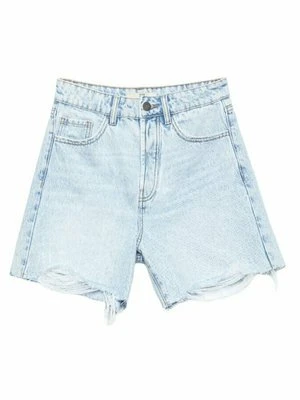 Szorty jeansowe Stradivarius niebieski neon