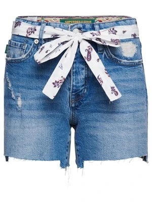 Szorty jeansowe Superdry granatowy melanż