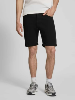 Szorty jeansowe z brzegiem i wpuszczanymi kieszeniami model 'RICK ALLEN' Jack&Jones Czarny