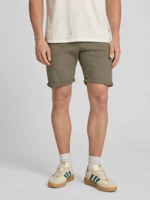 Szorty jeansowe z brzegiem i wpuszczanymi kieszeniami model 'RICK ALLEN' Jack&Jones Oliwkowy