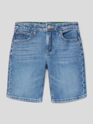 Szorty jeansowe z detalami z logo Tommy Hilfiger Kids