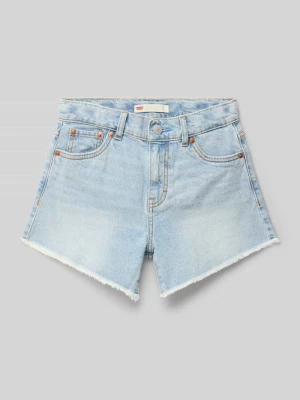 Szorty jeansowe z frędzlami i detalem z logo Levi’s® Kids