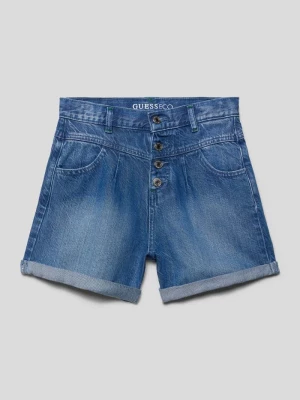 Szorty jeansowe z przeszytymi zakończeniami nogawek model ‘TENCEL’ Guess