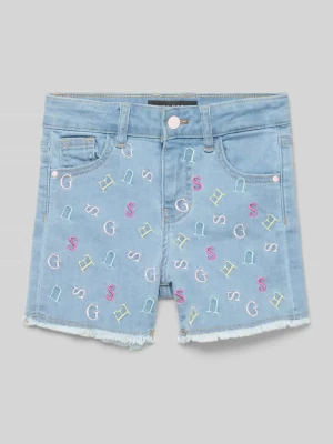 Szorty jeansowe z wyhaftowanym logo Guess