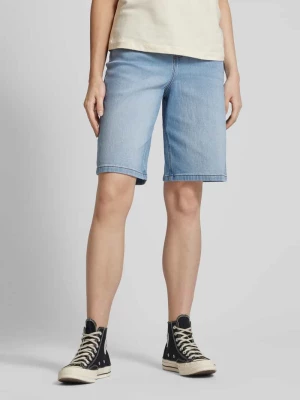 Szorty jeansowe z wysokim stanem w jednolitym kolorze model ‘LIRA’ Noisy May