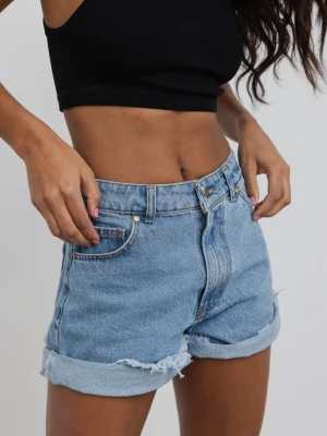 Zdjęcie produktu Szorty jeansowe z wysokim stanem w kolorze BLUE - VANITY Marsala