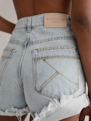 Szorty jeansowe z wysokim stanem w kolorze LIGHT BLUE - VANITY Marsala