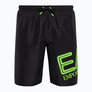 Szorty kąpielowe męskie EA7 Emporio Armani Water Sport Logo Bermuda nero/fluo lime