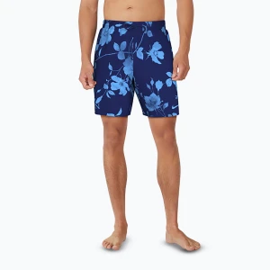 Szorty kąpielowe męskie Nike Fine Floral 7" Volley midnight navy Granatowy