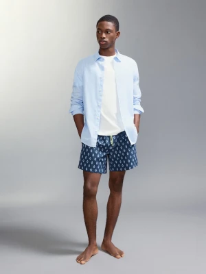 Szorty kąpielowe w romby granatowy - Chłopak - - MANGO TEEN