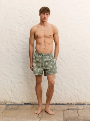Szorty Kąpielowe Z Nadrukiem - Khaki - - Massimo Dutti - Mężczyzna