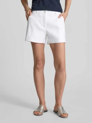 Szorty lniane o kroju regular fit z aplikacją z logo model ‘ISABEAU’ Guess
