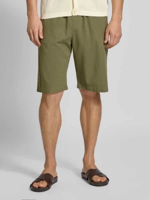Szorty lniane o kroju regular fit z elastycznym pasem model ‘enoch’ Wood Wood