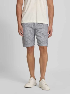 Szorty lniane o kroju regular fit z kieszeniami z tyłu Colours & Sons Ciemnoszary