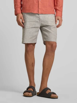 Szorty lniane o kroju tapered fit z elastycznym pasem Boss Orange