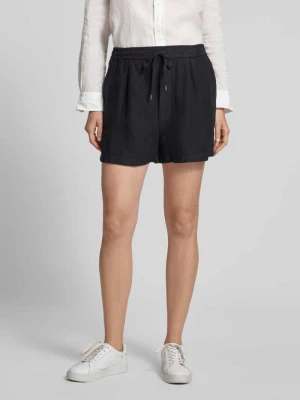 Szorty lniane z troczkiem w pasie w kroju regular fit Polo Ralph Lauren Czarny