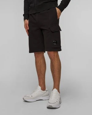 Szorty Męskie C.p. Company Cotton Diagonal Fleece Cargo Shorts Czarne CP Company