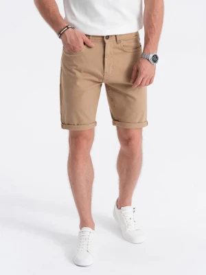 Szorty męskie CHINO - jasnobrązowe V9 - Rozmiar: XL Ombre Clothing