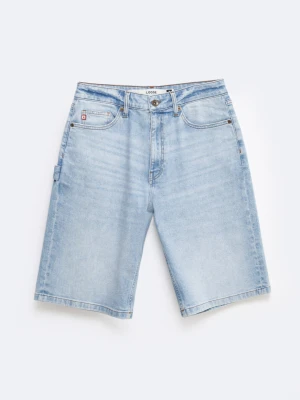 Szorty męskie jeansowe z przetarciami jasnoniebieskie Aleksy Workwear 220 BIG STAR