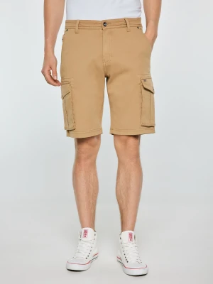 Szorty męskie z kieszeniami cargo beżowe Morrise 801 BIG STAR