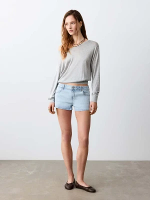 Szorty micro fit z niskim stanem jasnoniebieski - Teen - - MANGO TEEN