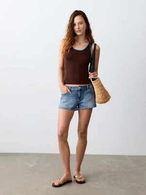 Szorty micro fit z niskim stanem średni niebieski vintage  - Teen - - MANGO TEEN