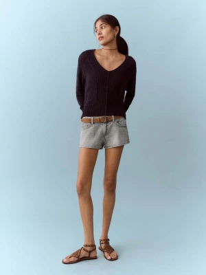 Szorty micro fit z niskim stanem szary denim - Teen - - MANGO TEEN