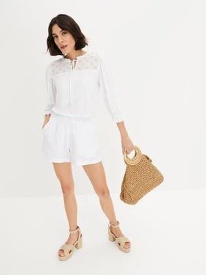 Szorty muślinowe z czystej bawełny bonprix