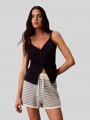 Szorty o kroju loose fit z mieszanki bawełny w imitacji dzianiny Calvin Klein Jeans