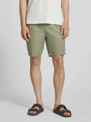 Szorty o kroju regular fit z mieszanki bawełny i lnu model 'LINUS' Only & Sons
