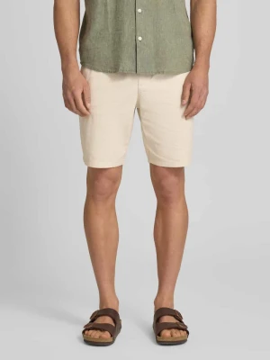 Szorty o kroju regular fit z mieszanki bawełny i lnu model 'LINUS' Only & Sons