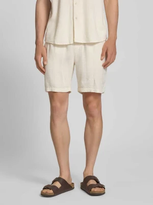 Szorty o kroju regular fit z mieszanki wiskozy i lnu model 'TEL LATHAM' Only & Sons