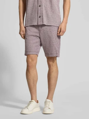 Szorty o kroju regular fit z mieszanki wiskozy model 'CIARI' CINQUE Fioletowy