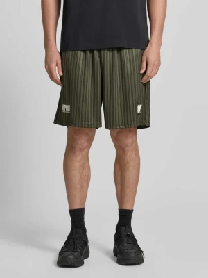 Szorty o kroju regular fit z nadrukiem z logo model 'Lama' Wood Wood Khaki