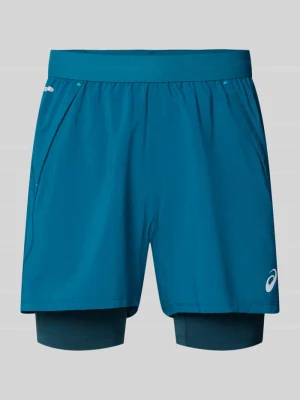 Szorty o kroju regular fit z wbudowanymi tights model 'Road' ASICS TIGER Petrol