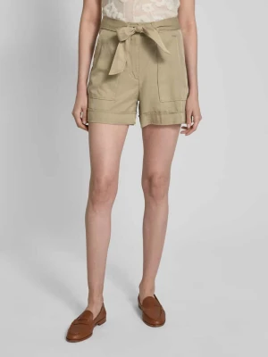 Szorty o kroju regular fit z wiązanym paskiem model ‘NEW NINA’ Guess Trzcinowy