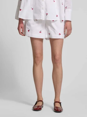Szorty o kroju relaxed fit z czystej bawełny z haftami model ‘GRACE’ Only