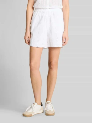 Szorty o kroju relaxed fit z czystej bawełny z haftem angielskim Tom Tailor Denim