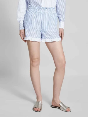 Szorty o kroju relaxed fit z dołem obszytym falbaną model ‘Salvador’ A-view