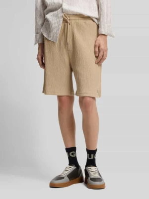 Szorty o kroju relaxed fit z mieszanka bawełny model 'DENOSHORT' Hugo Beżowy