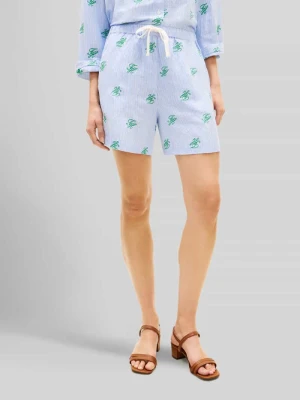 Szorty o kroju relaxed fit z wyhaftowanym logo z mieszanki lnu Tommy Hilfiger