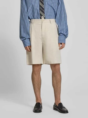 Szorty o kroju straight fit z dodatkiem lnu Maison Kitsuné Beżowy
